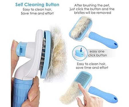 Caltero Self Cleaning Slicker Brush, Pet Grooming Shedding Brush for Dogs, Cats, Bunnies, Long or Short Hair - Image 2