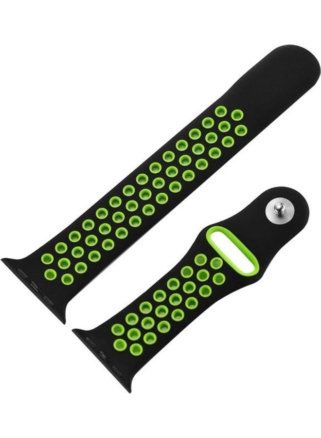 BGM Replacement Band for Apple Watch Series 1/2/3/4/5/6/SE 38/40mm Black/Green - Image 4