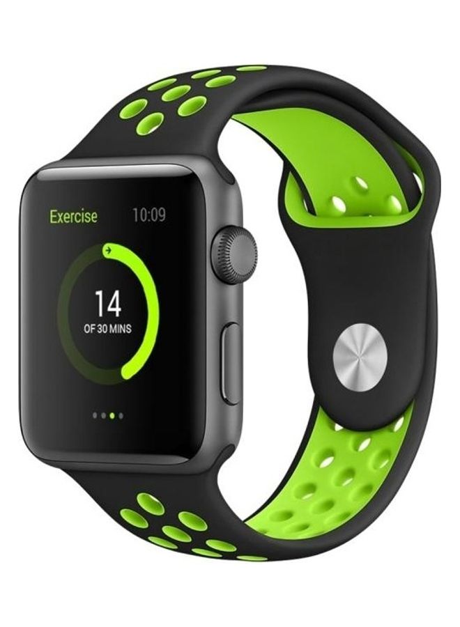 BGM Replacement Band for Apple Watch Series 1/2/3/4/5/6/SE 38/40mm Black/Green - Image 5