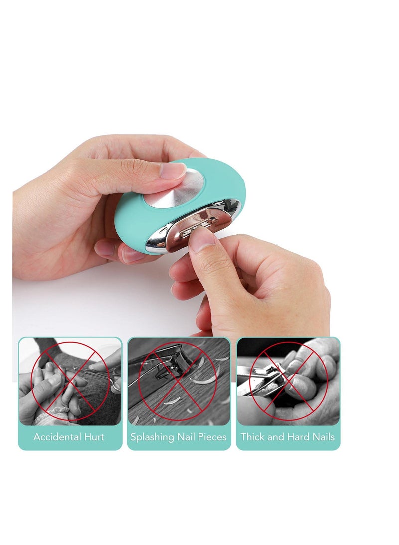SOLARAE Nail Clippers, Safety Automatic Electric Nail Trimmer Cutter for Fingernail, Which Suitable for Newborn Infant Toddlers Kids Seniors Children(Blue) - Image 2