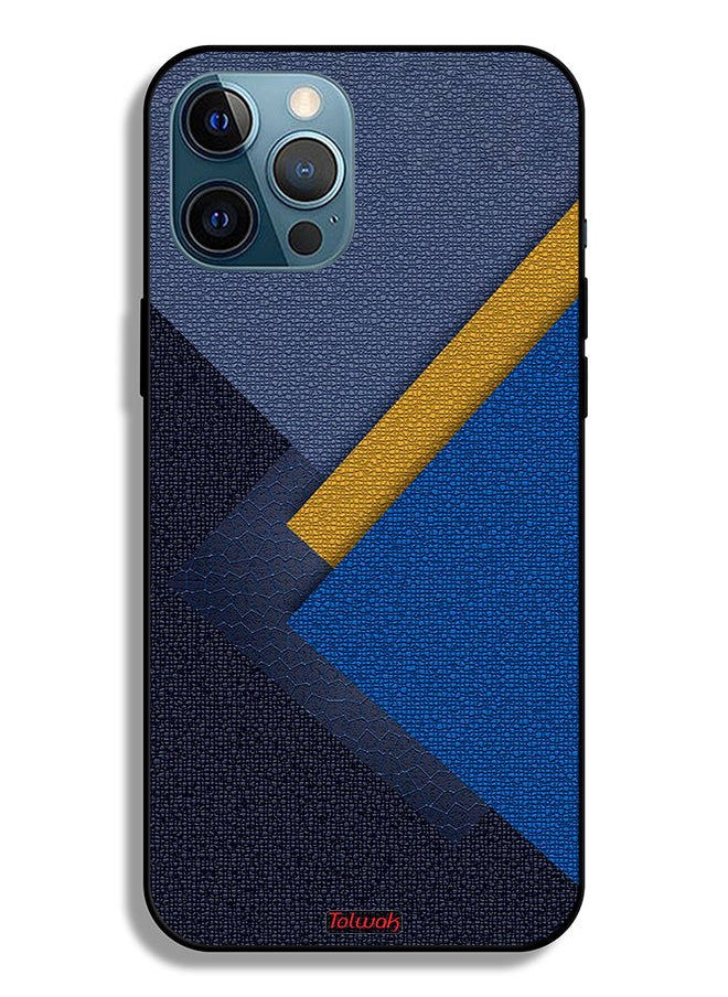 Tolwak - Apple iPhone 12 Pro Max Protective Case Triangles Leather Shades Pattern - Image 1