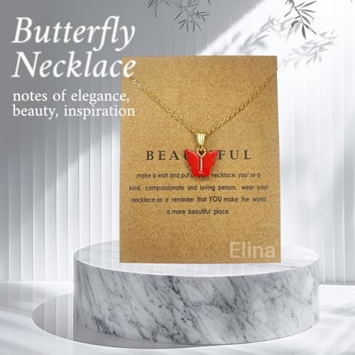 Elina Latest Fashion 5 Pcs Butterfly Jewellery Necklace Set, Gold Plated Stylish Pendant Chain for Women, Girls Gift Combo(Multi Color)(Set of 5 Pcs) - Image 2