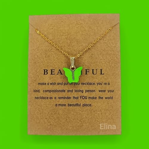 Elina Latest Fashion 5 Pcs Butterfly Jewellery Necklace Set, Gold Plated Stylish Pendant Chain for Women, Girls Gift Combo(Multi Color)(Set of 5 Pcs) - Image 3