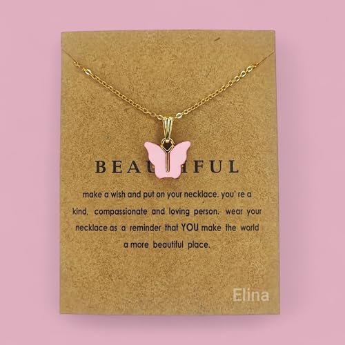 Elina Latest Fashion 5 Pcs Butterfly Jewellery Necklace Set, Gold Plated Stylish Pendant Chain for Women, Girls Gift Combo(Multi Color)(Set of 5 Pcs) - Image 4
