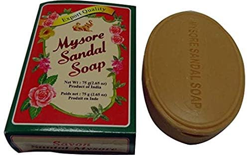 Mysore Sandal صابون استحمام خشب الصندل من ميسور مع زيت خشب الصندل 75 جرام 6 عبوات أعشاب أيورفيدا 6 × 75 جرام 6 × 262 أونصة - Image 3