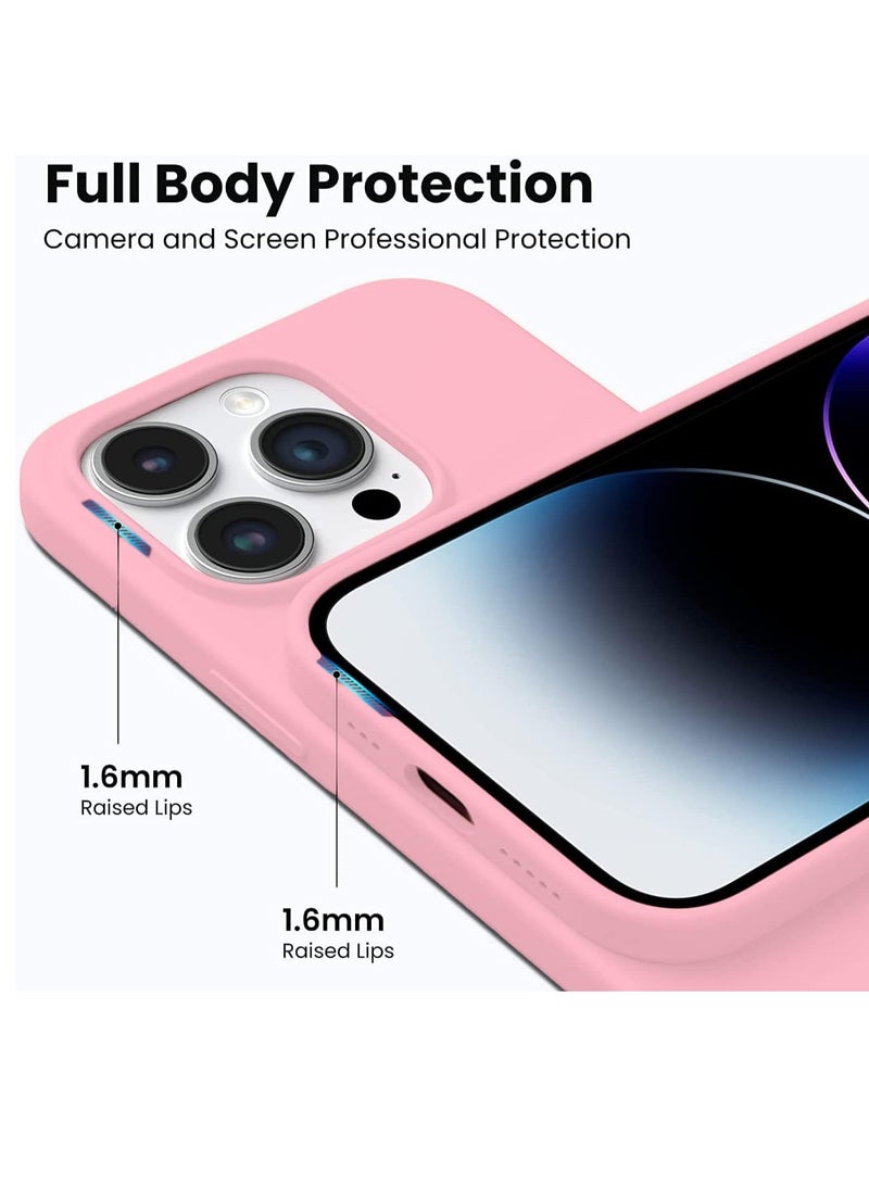 JAJEEK "New Soft Liquid Silicone Gel Case for iPhone 16 Pro Max – Full Body Shockproof Protection, Matte Finish & Soft Microfiber Lining (Pink)" - Image 3