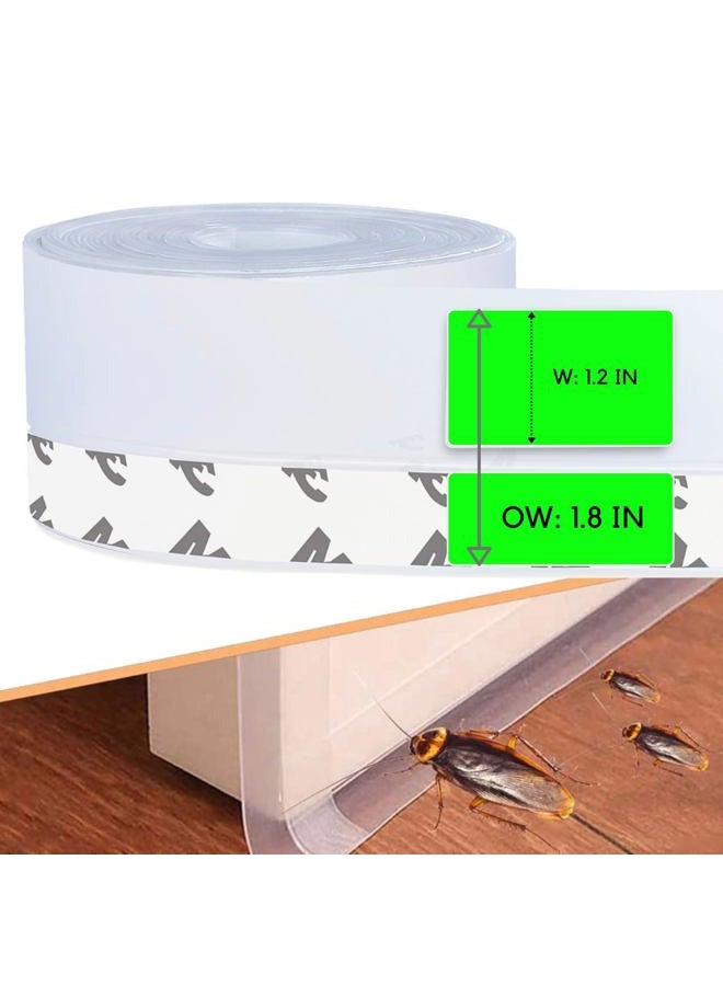 wigtda 1.8in Transparent Weather Stripping Door Seal – Extra-Wide Silicone, Strong Adhesive, Seals Large Gaps for Maximum Winter Cold Protection and Weatherproofing - Image 1