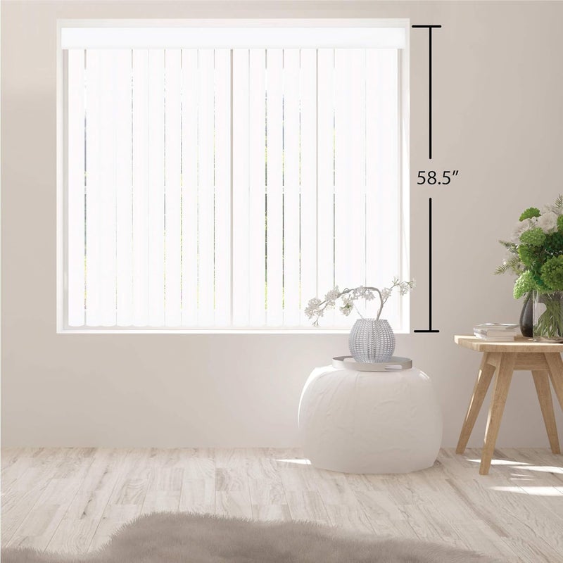 DALIX PVC Vertical Blind Replacement Slats Curved Smooth White 58.5 x 3.5 (5-Pack) - Image 5