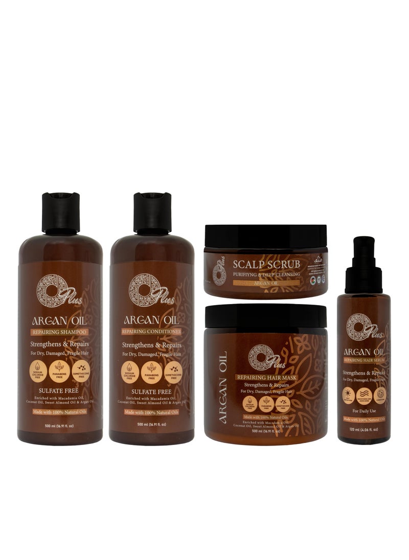 Oplus - Oplus Argan Oil Hair Care Set: 5-Piece Luxury Collection (500ml) - Image 1