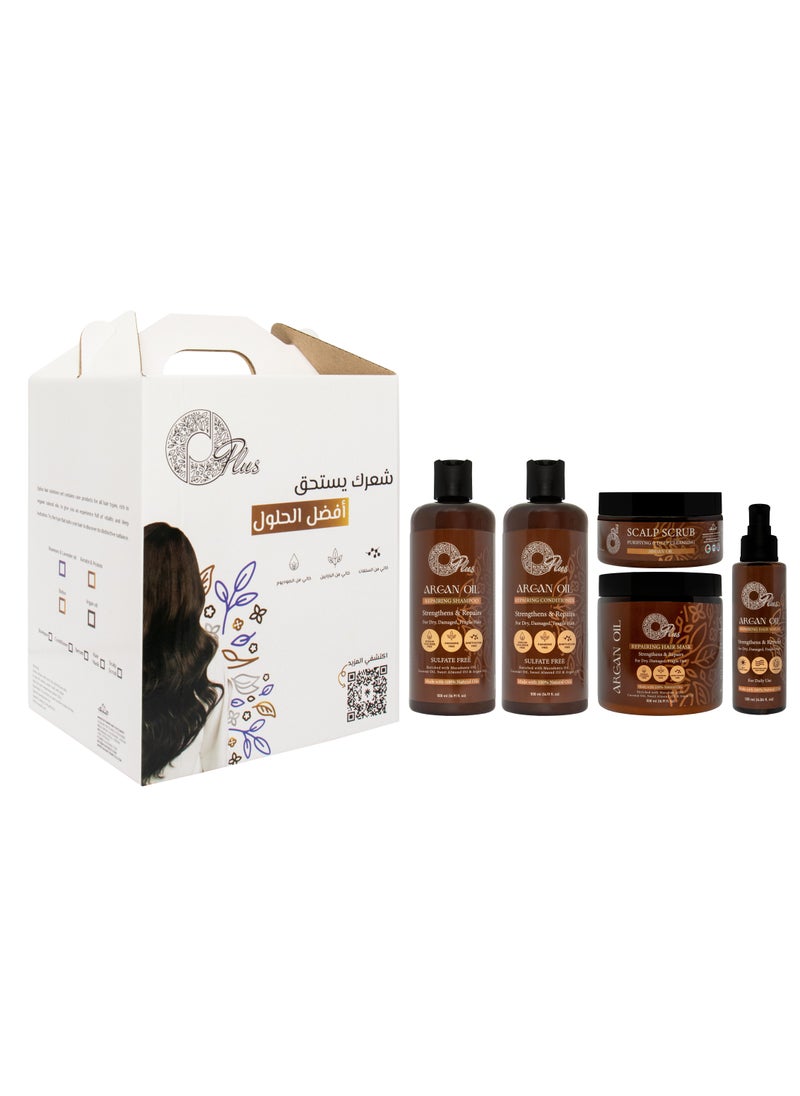 Oplus - Oplus Argan Oil Hair Care Set: 5-Piece Luxury Collection (500ml) - Image 1