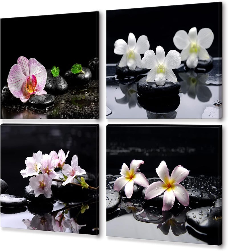 KAWAHONE Modern 4 Panel Zen Art Wall Decor - Image 1