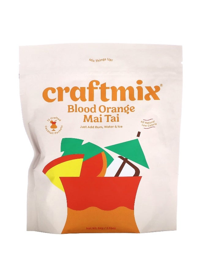 Craftmix Craftmix, Cocktail Mix Packets, Blood Orange Mai Tai, 12 Packets, 2.96 oz (84 g)  - Image 1