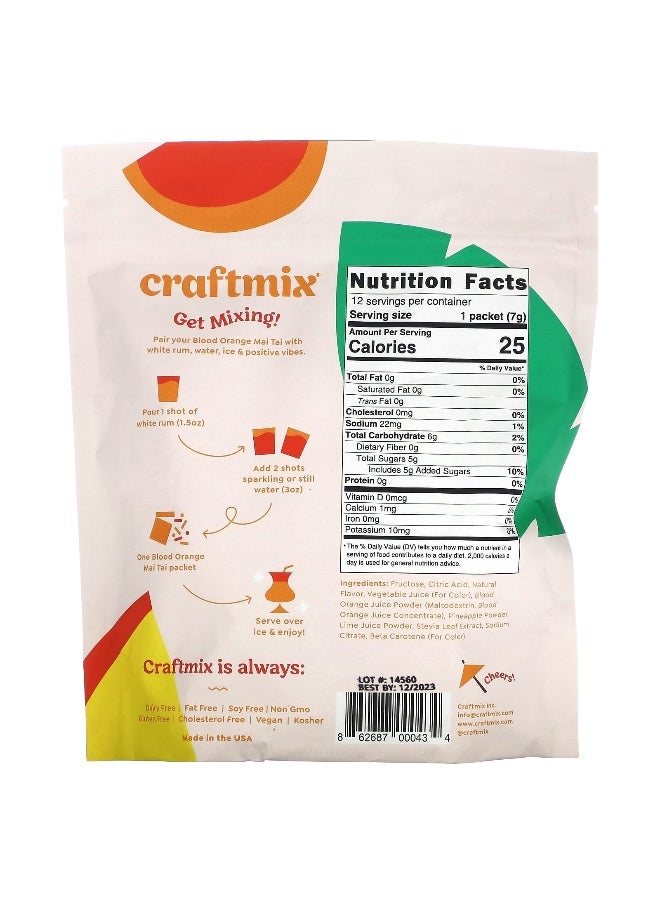 Craftmix Craftmix, Cocktail Mix Packets, Blood Orange Mai Tai, 12 Packets, 2.96 oz (84 g)  - Image 2