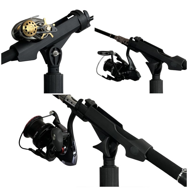 HiUmi 2 Pack Fishing Rod Holder with Track Mount Universal T-Shaped Screw Mounted on Rail for Kayak, Canoe, Fishing Boat (2Pack Rod Holders) - Image 2