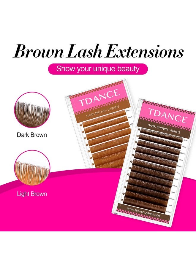 TDANCE Dark Brown Lash Extensions Colored Lash Extensions 0.03/0.05/0.07mm C/D Curl Premium Brown Lashes Salon Use Brown Eyelash Extensions(Dark Brown,0.05-D,8-15mm) - Image 5