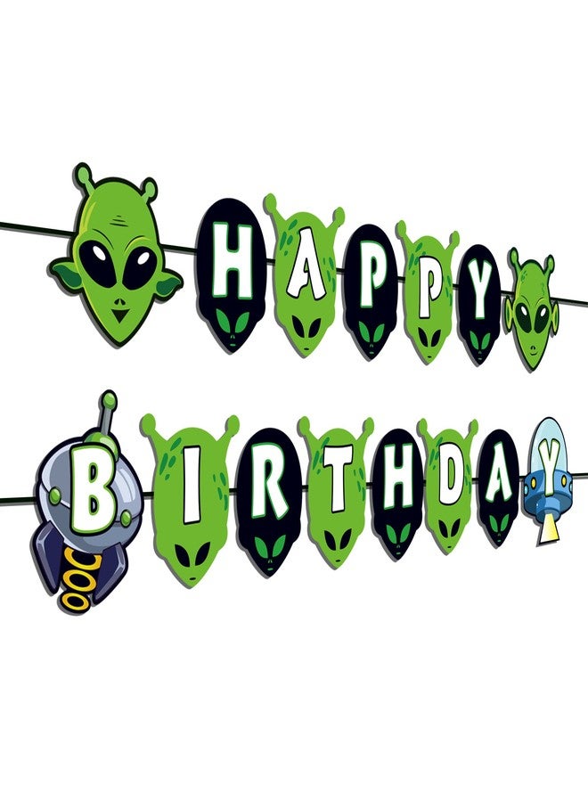 Lide Road Alien Birthday Banner Alien Party Supplies Alien Birthday Party Banner Alien Banner for Baby Shower Kids Alien Happy Birthday Theme Decorations - Image 4