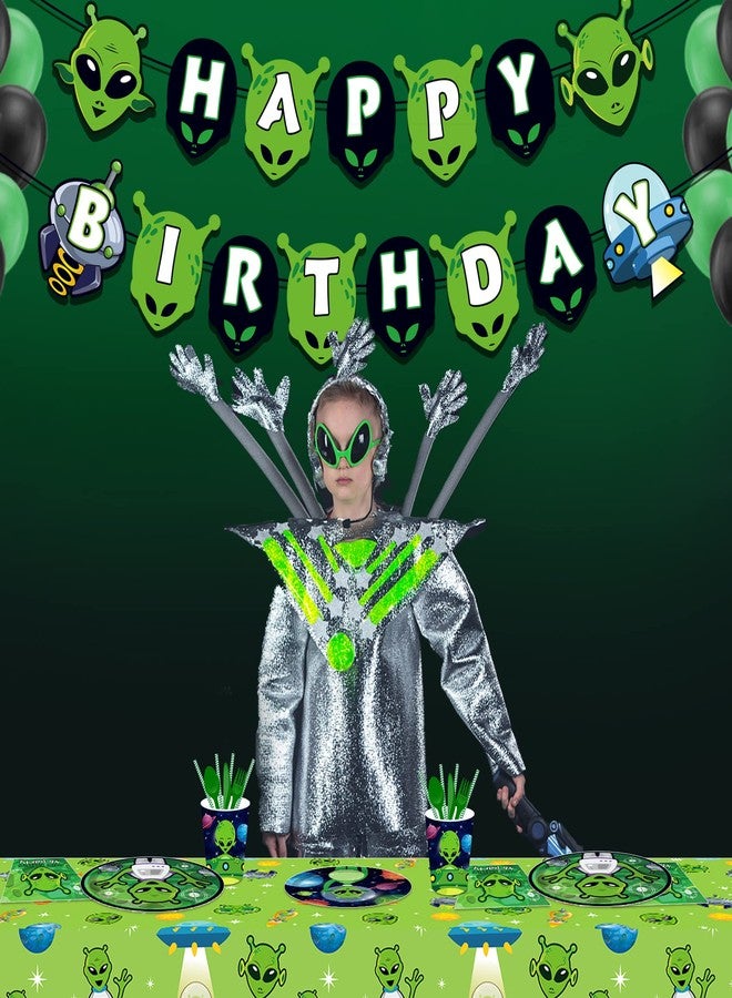 Lide Road Alien Birthday Banner Alien Party Supplies Alien Birthday Party Banner Alien Banner for Baby Shower Kids Alien Happy Birthday Theme Decorations - Image 5