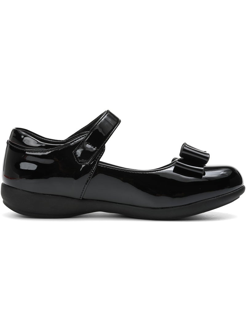 SKY VIEW School Shoes for Girls Mary Jane Uniform Dress Shoes Bow Ballerina Wedding Shiny Leather Upper Girls Shoes Black(Little/Big Kids) - Image 2