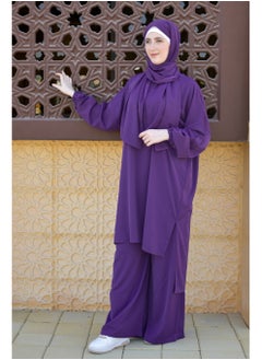 DAMAS COLLECTION P101-umrah essentials Jilbab for women with tow style Skirt or Trouser -4 piece Prayer Clothes for Muslim Women-Islamic Abaya Dress Outfit maxi with scarf and small bag- Modest suit Women  - Image 4