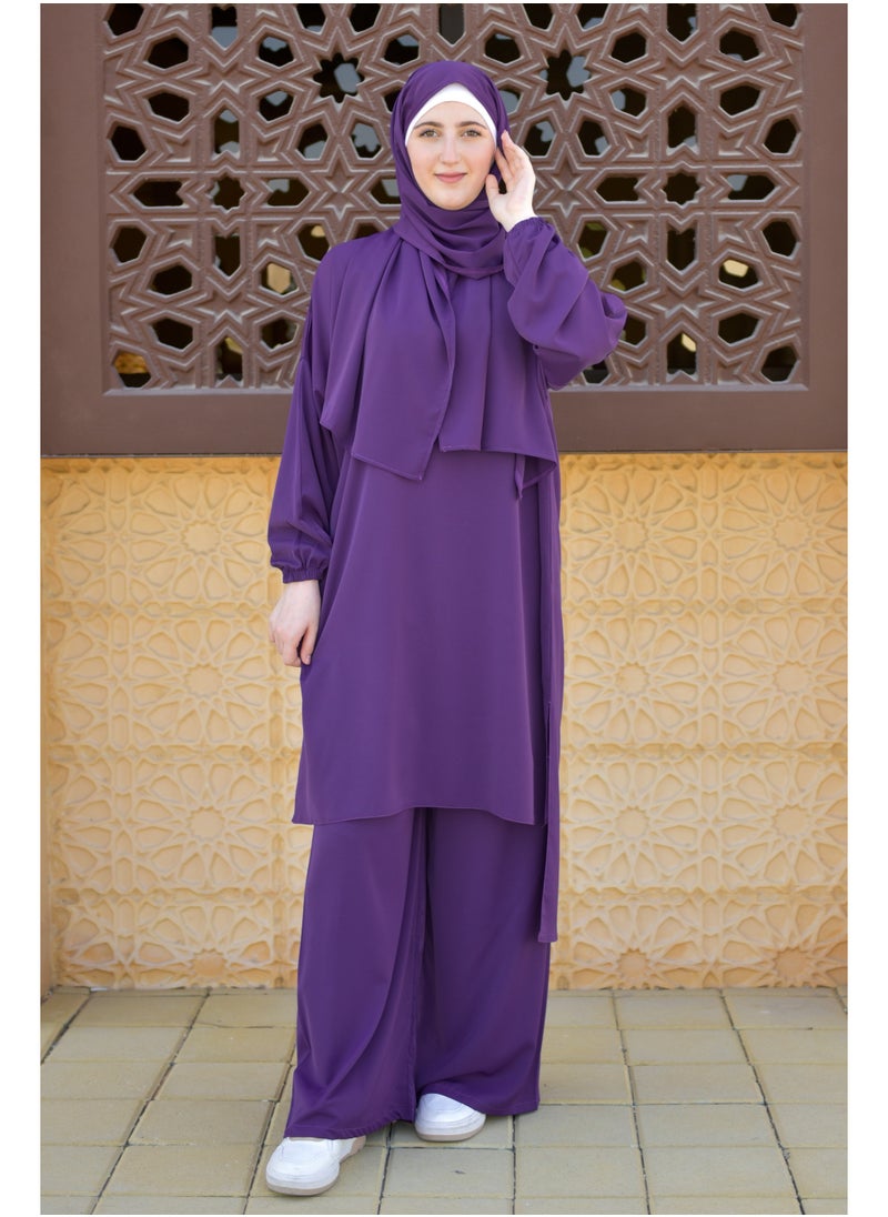 DAMAS COLLECTION P101-umrah essentials Jilbab for women with tow style Skirt or Trouser -4 piece Prayer Clothes for Muslim Women-Islamic Abaya Dress Outfit maxi with scarf and small bag- Modest suit Women  - Image 1