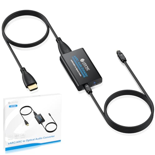 eSynic Professional eARC/ARC to Optical Audio Extractor [Only Work With HDTV & Only for ARC/eARC Interface] Portable 192KHZ eARC/ARC Audio to Optical Adapter From HDTV to Soundbar/HomeTheater [No CEC] - Image 1