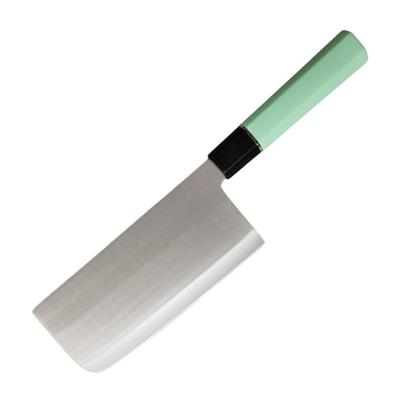 Machado High Carbon Stainless Steel Japanese Hitohira Nakiri Meat Butcher Knife with Octagonal Green Handle Pack of 1 - Image 1