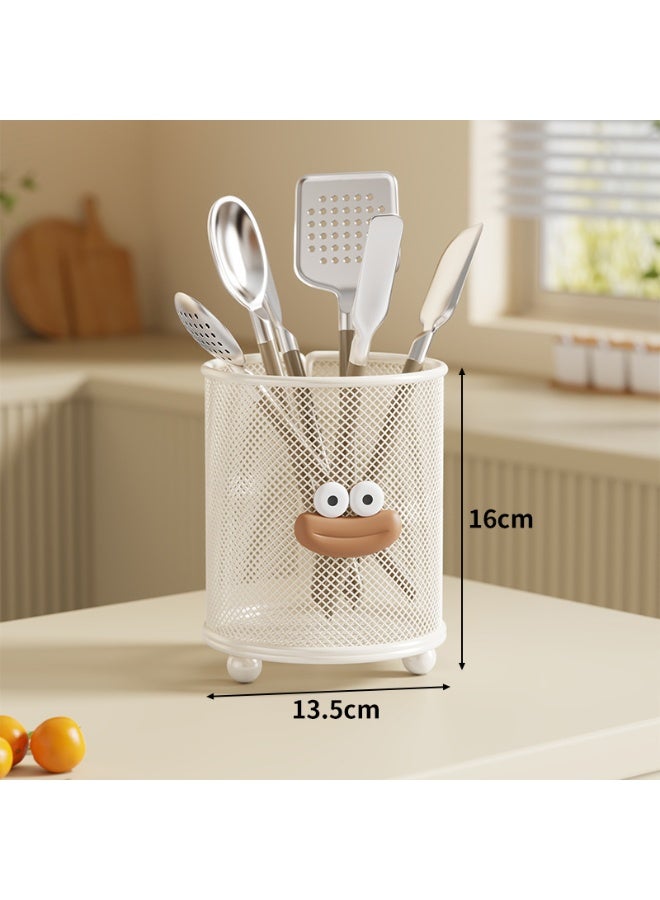 NeeMee Freestanding countertop utensil holder with Integrated Design, No Installation Required, for Home Use – Chopstick Holder, Spoon and Utensil Rack with Drainage Feature. - Image 1