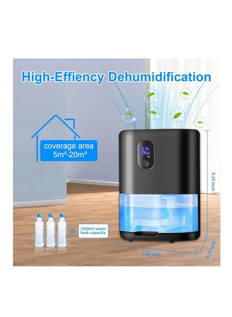 فورتي مزيلات الرطوبة للمنزل 1000 مل سوبر هادئة السيارات إغلاق من مزيلات الرطوبة منخفضة الطاقة المحمولة لتجفيف الملابس مزيل الرطوبة لغرفة نوم المطبخ الحمام - Image 2