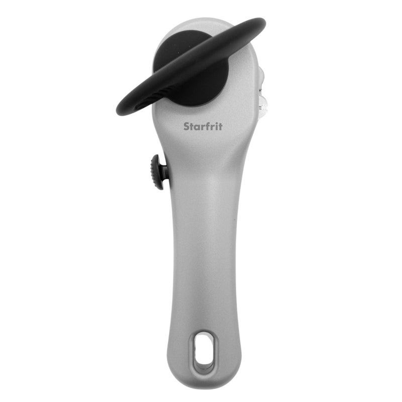Starfrit Securimax Auto Can Opener  Patented Safe Edge Technology with Lid Lifter  Leaves No Sharp Edges on Lid  Can  Heavy Duty NonSlip Knob  Grey