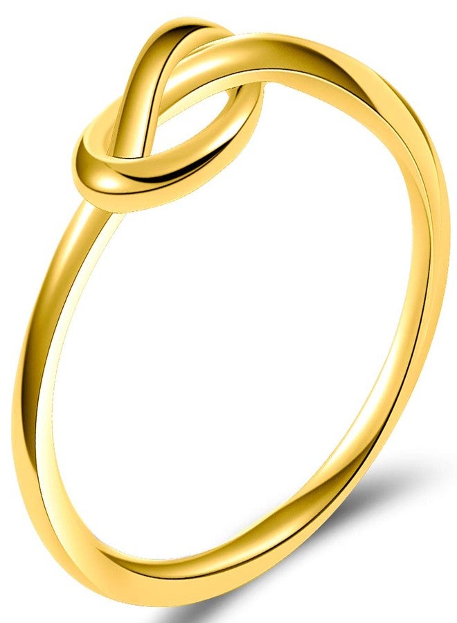 Jude Jewelers Size 3-13 Stainless Steel Simple Love Knot Celtic Promise Anniversary Statement Ring (Gold, 8)