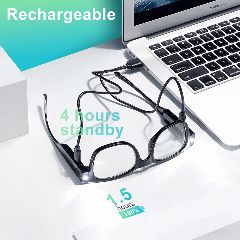 Skyway Reading Glasses Lighted Rechargeable Bright Led Readers With Lights Eyewear Clear Vision Unisex(1.0X) - Image 2