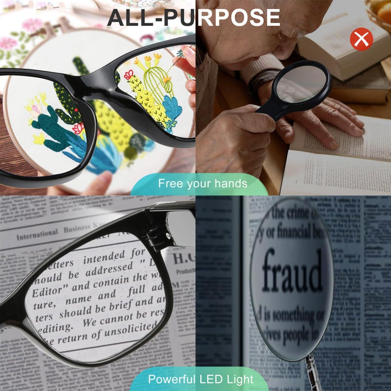 Skyway Reading Glasses Lighted Rechargeable Bright Led Readers With Lights Eyewear Clear Vision Unisex(1.0X) - Image 4