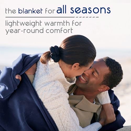 Vellux Full/Queen Snuggle-Ready Throw Blanket | Durable Machine Washable Pet Friendly | All-Season Comfort | Layering Bed Sofa Blanket | Cozy Navy - Image 3