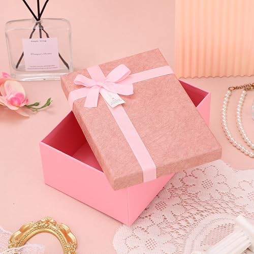 HOME ELEMENTS 3 Pcs Set of Luxury Gift Box Set with Ribbon for Packaging Multipurpose Gift Hampers Foldable Decorative Gift Packing Boxes for Presents Diwali Wedding Christmas Birthdays Special Occasions (Pink) - Image 2