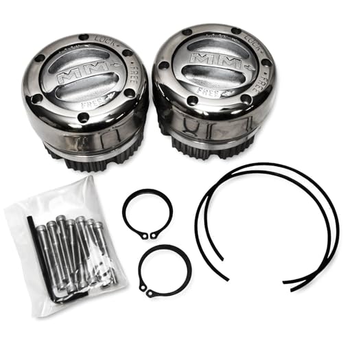 Mile Marker 104 Pair of Billet Silver Premium Locking Hubs fits 1974 1987 Cherokee Gladiator Wagoneer - Built for Durability & Reliability in Extreme Off Road Conditions - Image 1