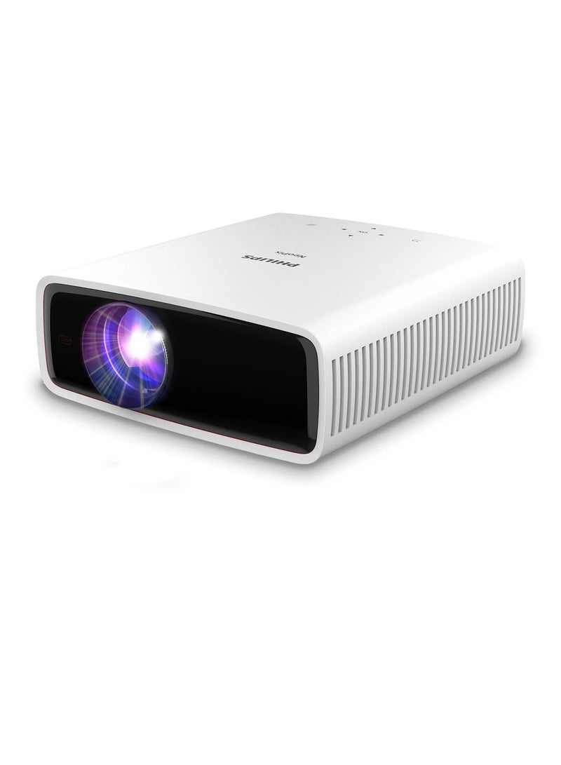 NeoPix 550 Smart Home Projector, Full HD 1080p, 500 Lumens, 100" in True FULL HD 1080p, Multiple Image Corrections, Super Silent, Powerful Sound System NPX550/INT White