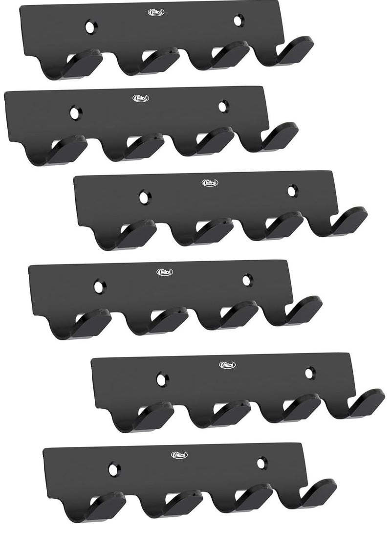 Chitra 4 Pin Curve Stainless Steel Wall Hooks for Hanging Cloth and Towel Hangers for Wall Hook,Door Hangers,Hook Rail (Pack of 6,Black Matt Finish) - Image 2