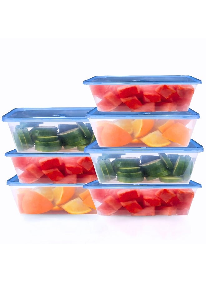Feelings FEELINGS Plastic Food Containers with Lids, 7-Piece Set, 500ml Each, BPA-Free, Airtight, Freezer/Microwave/Dishwasher Safe, Rectangular  - Image 4