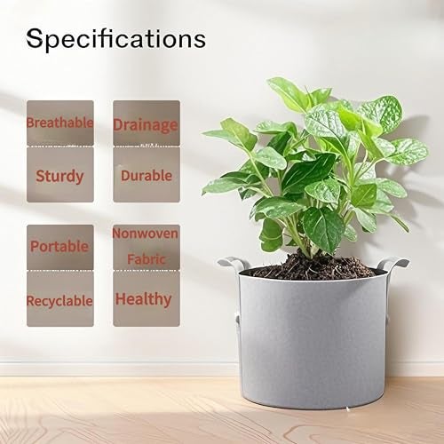 Kriopy 20 Gallon Pots Grow Bags for Plants,20Gallon Deep Plant Nursery Pots with Handles,20 Gal Cloth Felt Heavy Duty Planter Grow pots for Tree Tomato Potato Flowers Indoor Outdoor,3pcs(20 Gallon) - Image 3