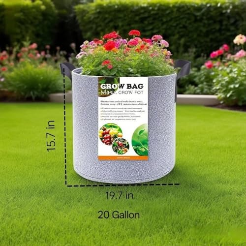 Kriopy 20 Gallon Pots Grow Bags for Plants,20Gallon Deep Plant Nursery Pots with Handles,20 Gal Cloth Felt Heavy Duty Planter Grow pots for Tree Tomato Potato Flowers Indoor Outdoor,3pcs(20 Gallon) - Image 2