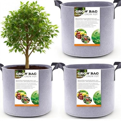 Kriopy 20 Gallon Pots Grow Bags for Plants,20Gallon Deep Plant Nursery Pots with Handles,20 Gal Cloth Felt Heavy Duty Planter Grow pots for Tree Tomato Potato Flowers Indoor Outdoor,3pcs(20 Gallon) - Image 1