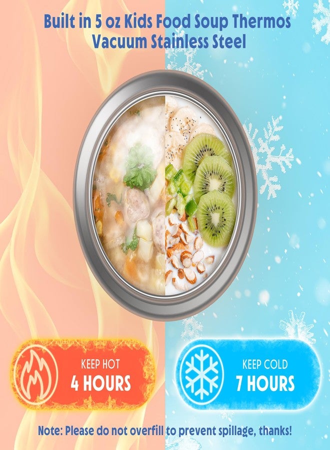 DaCool Upgraded Kids Lunch Box with Thermo for Hot Food 1400ml Child Bento Box for Kids with 5oz Small Thermo for Boys Girls with Fork Spoon Leakproof for Dining Out School Work Picnic, Blue - Image 3