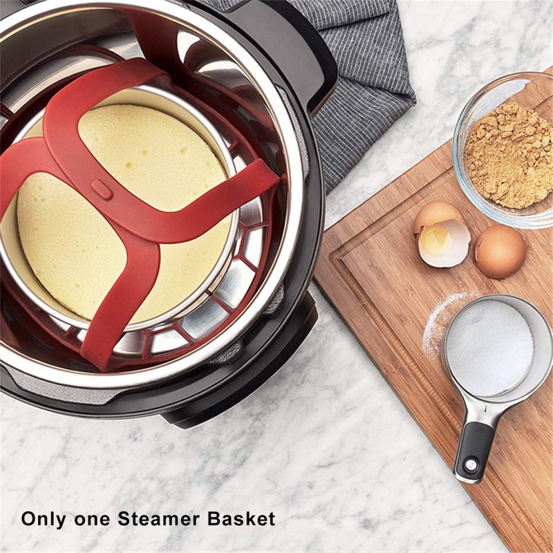 Saycker Silicone Sling Lifter Pot Silicone Bakeware Sling As Bakeware Pan Lifter And Roasting Rack(Red Size:6.5 Inch) - Image 2