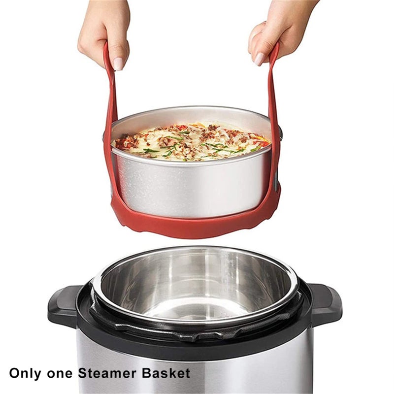 Saycker Silicone Sling Lifter Pot Silicone Bakeware Sling As Bakeware Pan Lifter And Roasting Rack(Red Size:6.5 Inch) - Image 4
