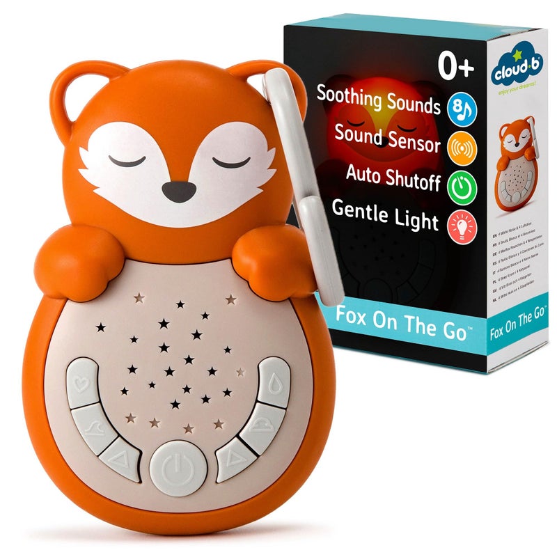 Cloud b Travel Comforting Sound Machine wCalming Light 4 White Noise and 4 Lullabies ReActivating Smart Sensor Sweet Dreamz On the Go Fox