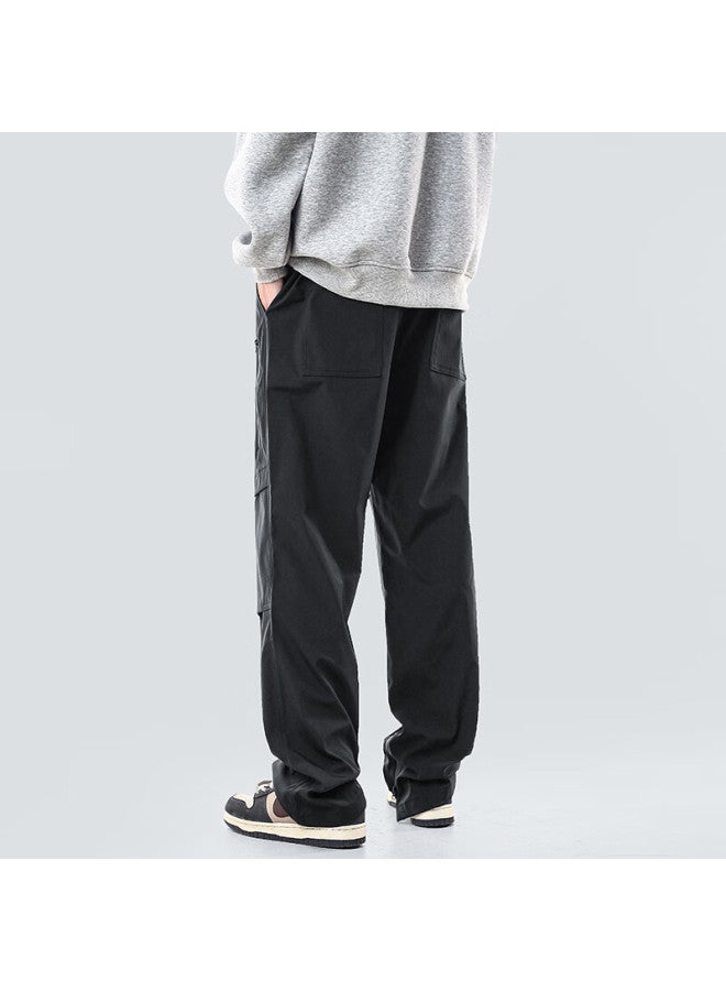 Homlean Outdoor Sports Casual Pants, Autumn Men's Fashionable Versatile Waterproof Paratrooper Pants, Breathable Cargo Pants, Zw30 Black M - Image 3