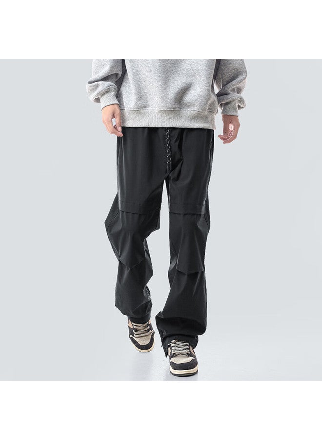 Homlean Outdoor Sports Casual Pants, Autumn Men's Fashionable Versatile Waterproof Paratrooper Pants, Breathable Cargo Pants, Zw30 Black M - Image 4