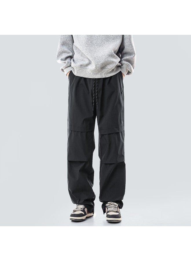 Homlean Outdoor Sports Casual Pants, Autumn Men's Fashionable Versatile Waterproof Paratrooper Pants, Breathable Cargo Pants, Zw30 Black M - Image 1