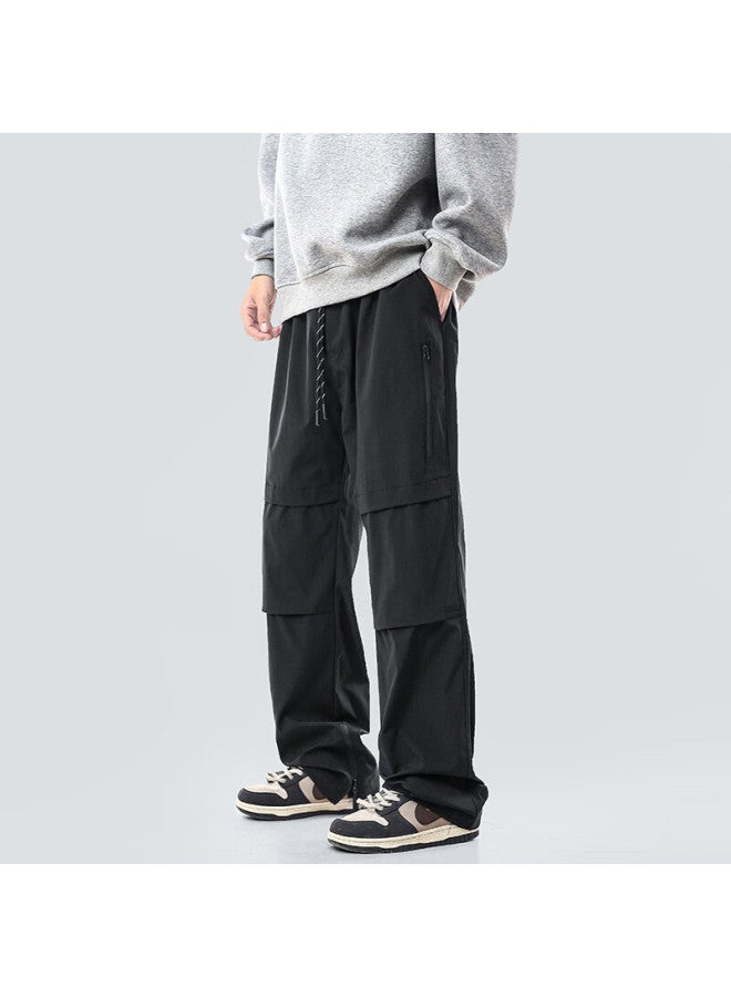 Homlean Outdoor Sports Casual Pants, Autumn Men's Fashionable Versatile Waterproof Paratrooper Pants, Breathable Cargo Pants, Zw30 Black M - Image 2