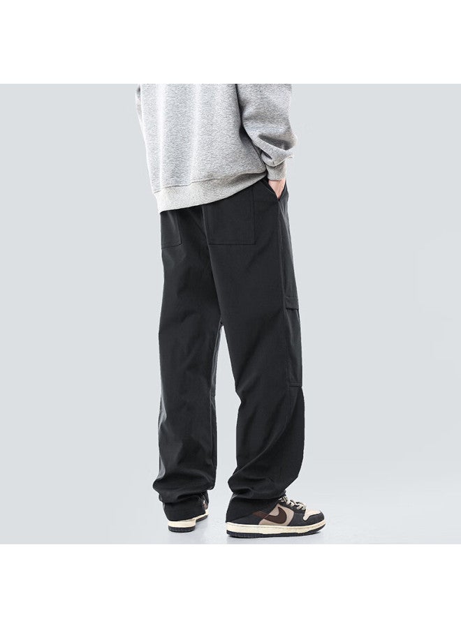 Homlean Outdoor Sports Casual Pants, Autumn Men's Fashionable Versatile Waterproof Paratrooper Pants, Breathable Cargo Pants, Zw30 Black M - Image 5